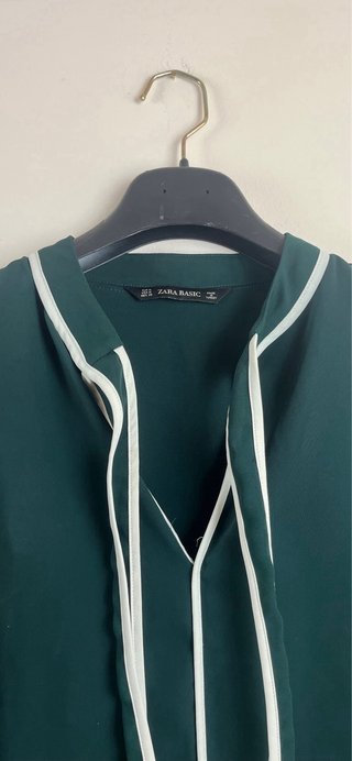 Zara Basic Blusa Camicia Verde Smeraldo taglia M