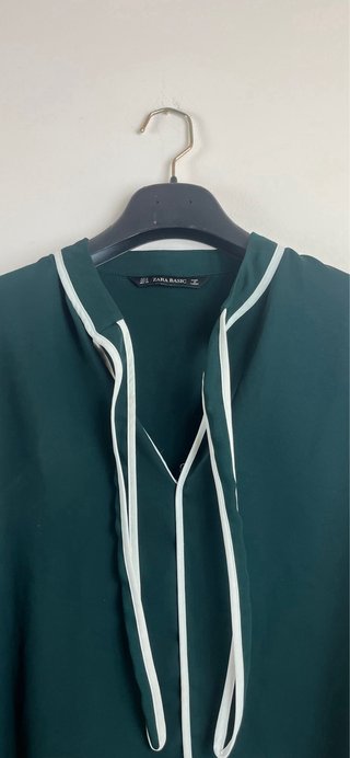 Zara Basic Blusa Camicia Verde Smeraldo taglia M
