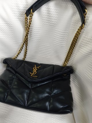 Bolso YSL Nube Puffer Dorado Negro