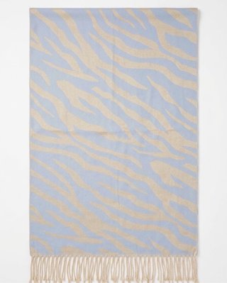 Foulard estampado cebra azul y beige