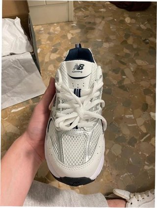 New Balance 530 Blanco Plata Marino Talla 38