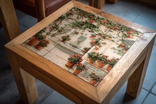 Mural azulejos Patio andaluz con geranios 30x30