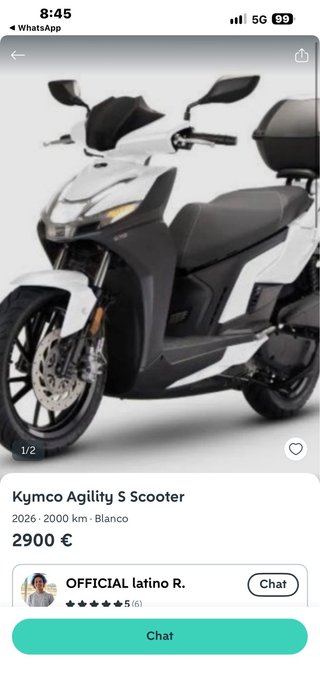 Kymco Agility S Scooter Blanco