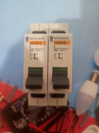 2 Interruptores Merlin Gerin multi9 20A de carril