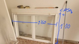 VENTANA ALUMINIO 1,60 OSCILO + PERSIANA