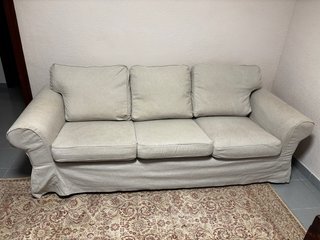 Sofá de 3 plazas beige/gris Ikea EKTORP