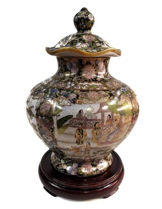 Maravilloso jarrón grande antiguo oriental Satsuma