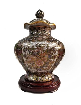 Maravilloso jarrón grande antiguo oriental Satsuma