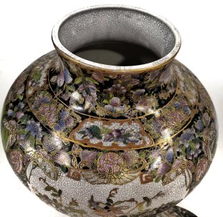Maravilloso jarrón grande antiguo oriental Satsuma