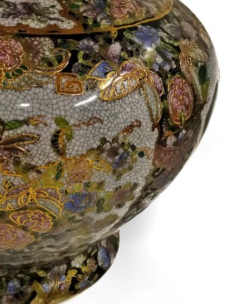 Maravilloso jarrón grande antiguo oriental Satsuma