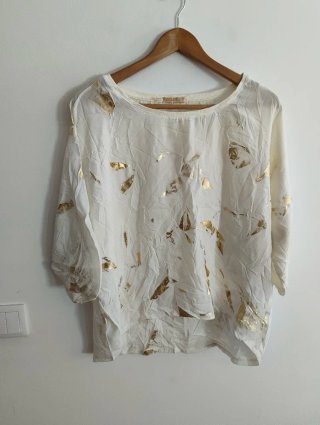 Blusa Sahoco Brilho Dourado 30% lã