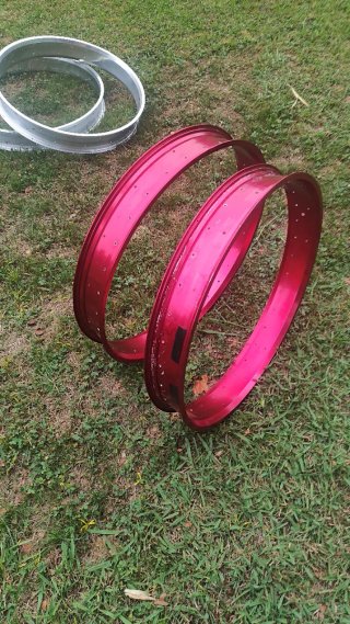 Juego Aros Fat Bike Rojo Aluminio Nieve