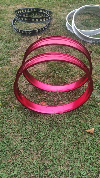 Juego Aros Fat Bike Rojo Aluminio Nieve