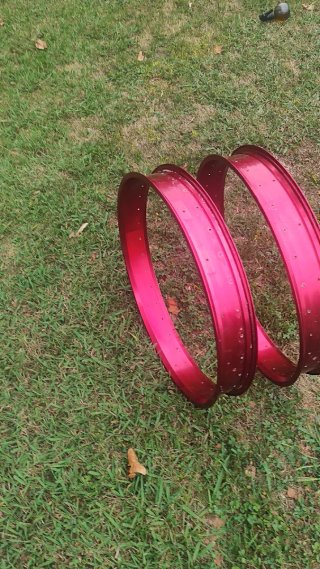 Juego Aros Fat Bike Rojo Aluminio Nieve