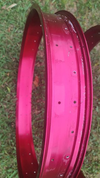 Juego Aros Fat Bike Rojo Aluminio Nieve