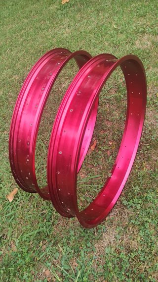 Juego Aros Fat Bike Rojo Aluminio Nieve