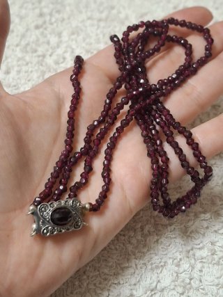 Collana antica granati e argento