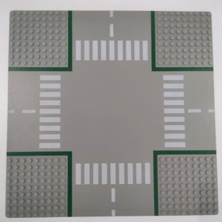Base Lego Strada Incrocio Grigio Verde 32x32