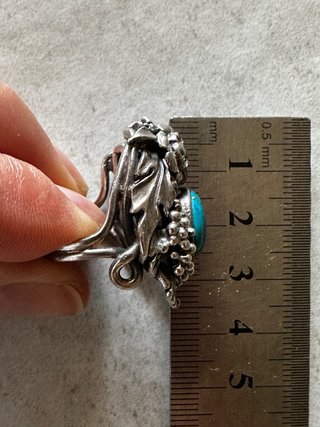 Anello vintage argento 925 con turchese. Mis.15
