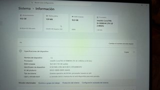 Portátil Intel i9 10980 16GB RAM 1TB SSD