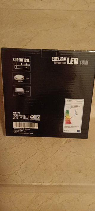 Plafón de techo LED Superficie 18W 1620lm 6500K