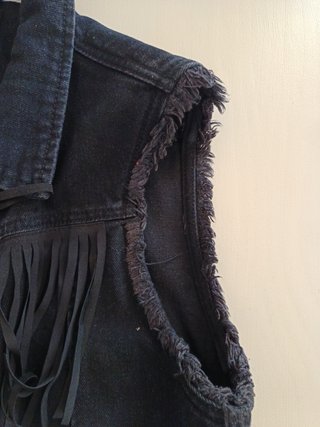 Gilet Jeans Nero Frange No Name