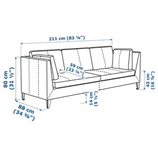 Sofá de piel marrón Stockholm Ikea