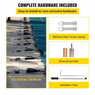 Cubierta de Seguridad para Piscina que se Ajusta a Piscinas Rectangulares Inground de 6.09 x 12.19 m, Cubierta de Seguridad para Piscina con Agujeros de Drenaje, Cubierta de Malla Sólida para Pisc...