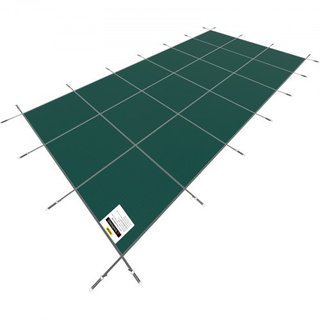 Cubierta de Seguridad para Piscina que se Ajusta a Piscinas Rectangulares Inground de 6.09 x 12.19 m, Cubierta de Seguridad para Piscina con Agujeros de Drenaje, Cubierta de Malla Sólida para Pisc...