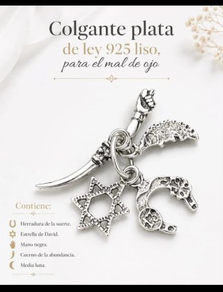 Colgante Plata 925 Mal de Ojo acero.