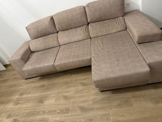 Sofá 3 plazas beige tela
