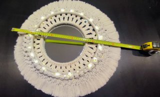 Espejo Macramé Hecho a Mano con Luces LED