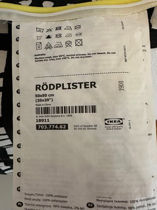 Pack 4 Cojines Ikea RÖDPLISTER 50x50