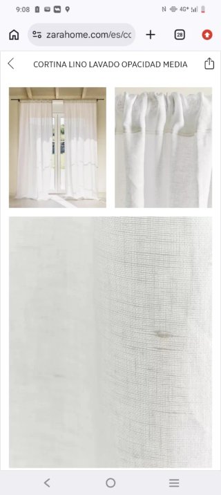 Cortinas 100% Lino Zara Home Blancas