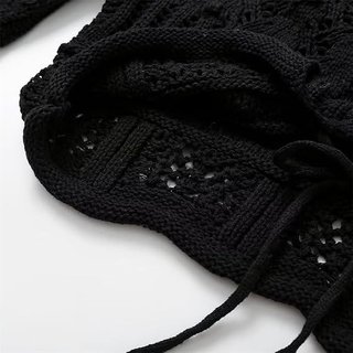 Chaqueta cropped punto negra
