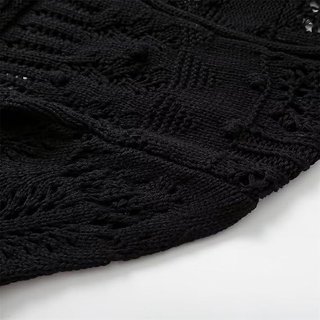 Chaqueta cropped punto negra