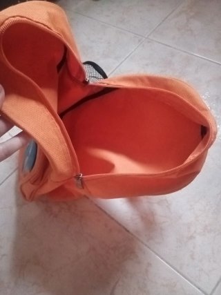 Mochila infantil naranja con elefante azul