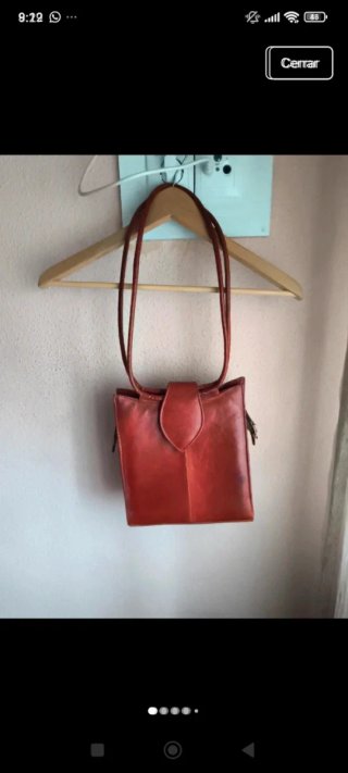 Bolso italiano cuero rojo Años 70