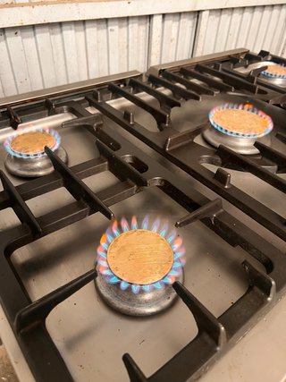 Cocina profesional 5 fuegos gas
