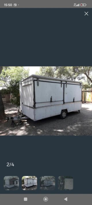 Remolque cerrado mercado/food truck. 4m x 2 m 750k