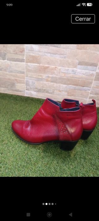 Botines burdeos tacón tachuelas T39 Dorking