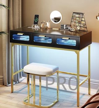 Toeletta per trucco moderna con luce e cassetti