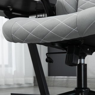 Silla De Oficina Ergonómica Con Altura Ajustable Y Apoyabrazos Plegables, Silla Reclinable Con 5 Ruedas, 65.5X69.5X112-122 Cm, Gris Claro