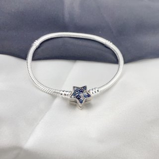 Pulsera Plata Estrella con Piedras Azules