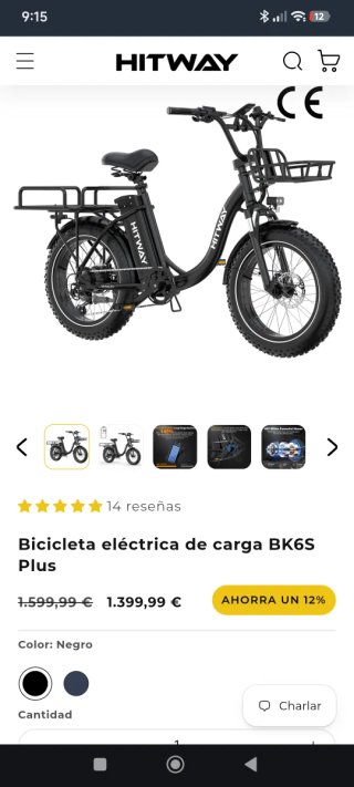 Bicicleta Eléctrica HITWAY BK6