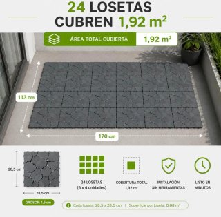 Baldosas PVC Exterior Gris