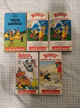 Lote 5 VHS Astérix y Tintín