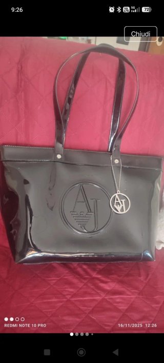 Borsa Armani vernice nera