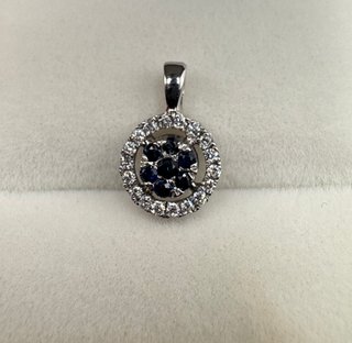 Colgante Oro 18kt Zafiros y Diamantes