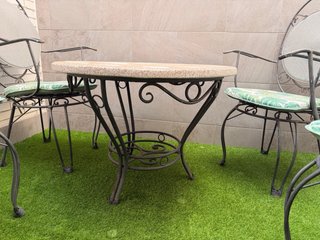 Conjunto Mesa Mosaico y 4 Sillas Jardín